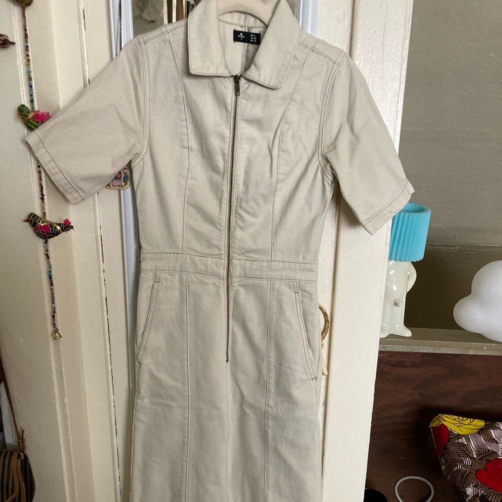 Thrills Co denim jumpsuit in Bone. Size xs